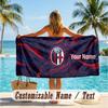 Custom Text Beach Towel, Soft Absorbent Swimming Multi-use TowelBologna FC