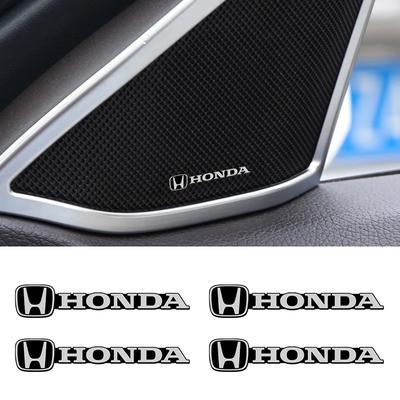 4PCS Car Audio Decorative 3D Aluminum Badge Emblem Stickers For Civic Accord City Fit Mugen Vezel CR-V Pilot Envix Odyssey
