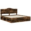 Bed Frame Smoked Oak 180 x 200 cm Solid Pine Wood