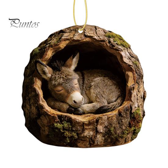Festive Atmosphere Decorations Forest Animal Ornament, 2D Flat Woodland Acrylic Christmas Home Party Hanging Supplies Decoration for Tree, Holiday