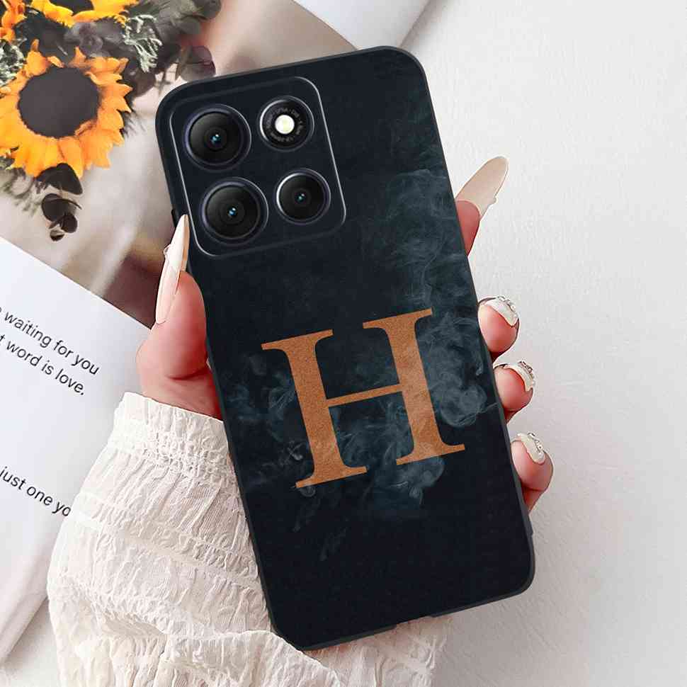 Hot For Motorola Moto G86 5G Case Crown Letters A-Z Soft Silicone Black TPU Cover For MOTO G86 XT2527-2 6.67" Protective Shell