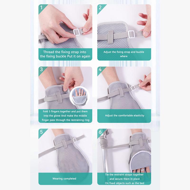1Pair Restraint Gloves Finger Control Mitts Hand Infection Protectors Finger Hand Fixed Gloves For Elderly Patients