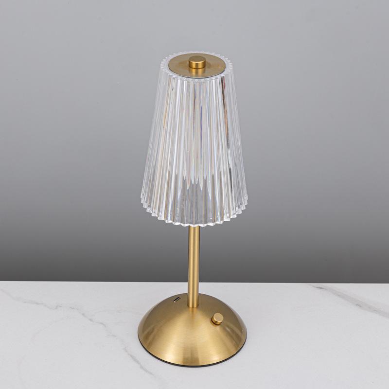 Lampă de Noptieră Elegantă cu Dimmer Tactil din Cristal