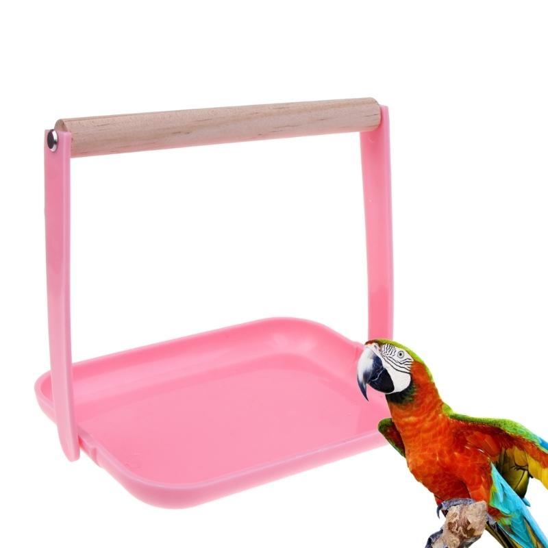 Parrots Bird Stand Tabletop Training Perch Portable Parrot Play-Stands with Plastic Poop Tray for Small Parrots CN