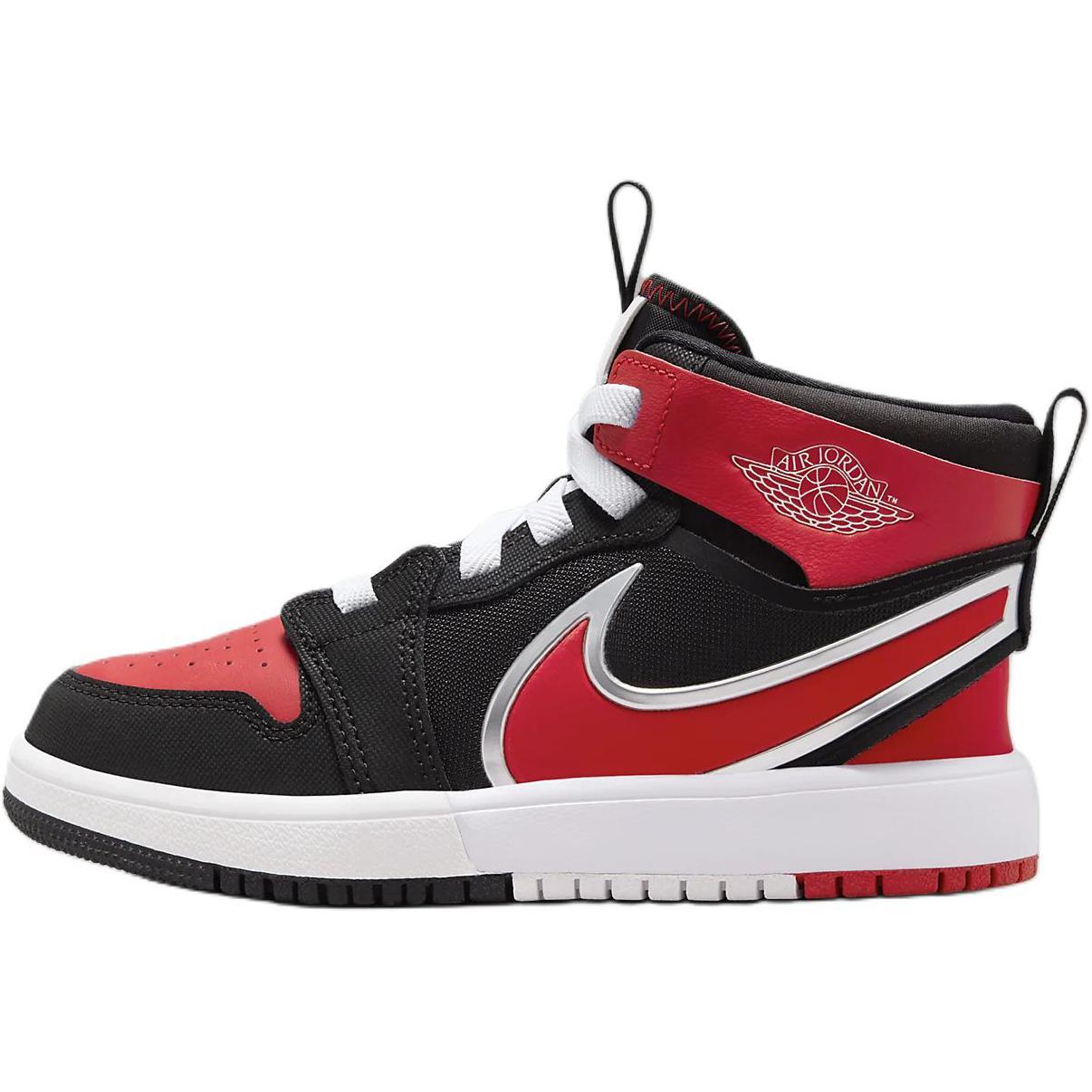 Jordan Preschool Air Jordan 1 Mid RM EasyOn Shoes Black White Red FQ1282-006 35