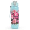 1PC Pink Rose Cluster Flower Bouquet Print 750ml Color Plastic Sports Water Bottle Leakproof Flip Straw Lid Suitable for Sports Office Home Use