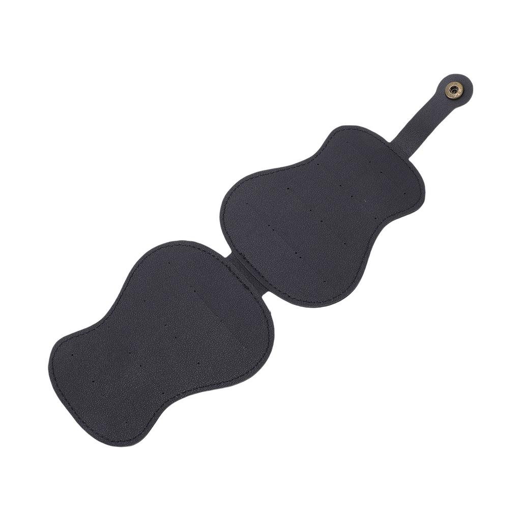 Guitar Shaped Guitar Pick Holder Stylish PU Leather Picks Storage Bag for Guitar Lovers 18 Slots
