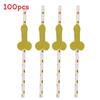No Brand Paper Drinking Straws With Gold Stripes For Party Bar Decor
