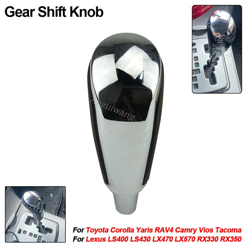 Automatic Chrome Gear Shift Knob Lever Pen Handle For Toyota Corolla Avalon Yaris RAV4 Highlander Camry Lexus LS400 LX570 RX350