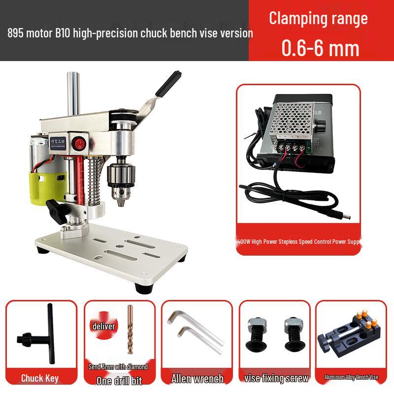 Kompakte Hochpräzisions-Tischbohrmaschine für Uhrenreparatur und DIY-Projekte - Elektrische Bohrmaschine mit variabler Geschwindigkeit