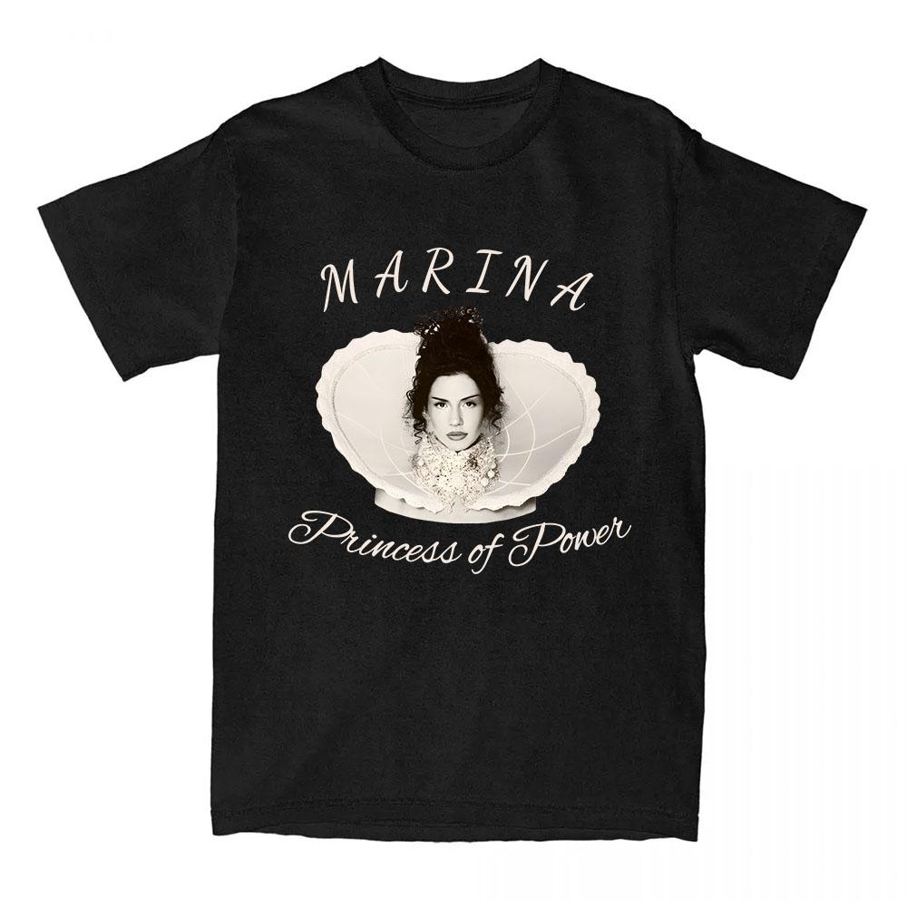 

MARINA ПРИНЦЕССА СИЛЫ Альбом Футболка Летняя Хлопковая Футболка с Коротким Рукавом для Женщин Повседневная Футболка с Графическим Принтом Певицы Женская M чёрный