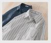 Men's Summer Striped Short-Sleeve Shirt with Bubble Texture - Trendy and Comfortable, Five-Point Sleeves 944