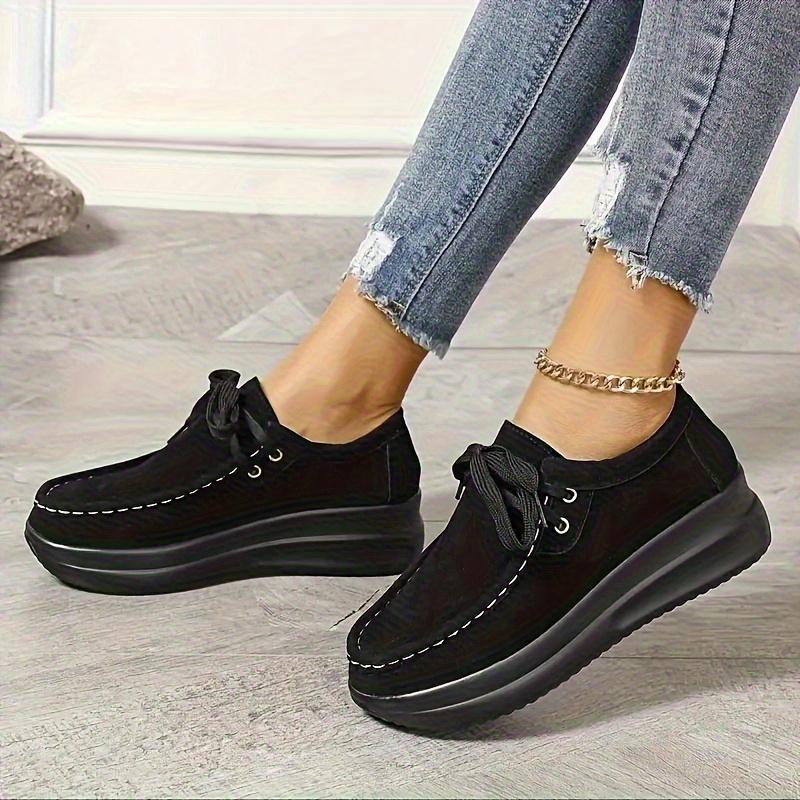 2025 Spring/Summer New Arrival Plus Size Lace-Up Flats with Thick Soles Casual Women's Shoes Size 43