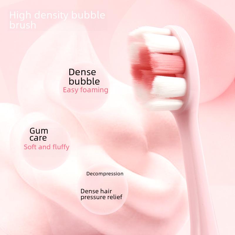 Kejiekejing Ultra-Dense Soft Bristle Toothbrush: 10,000 hair, high-density C1611C fluffy silk petals, small head for gum protection.