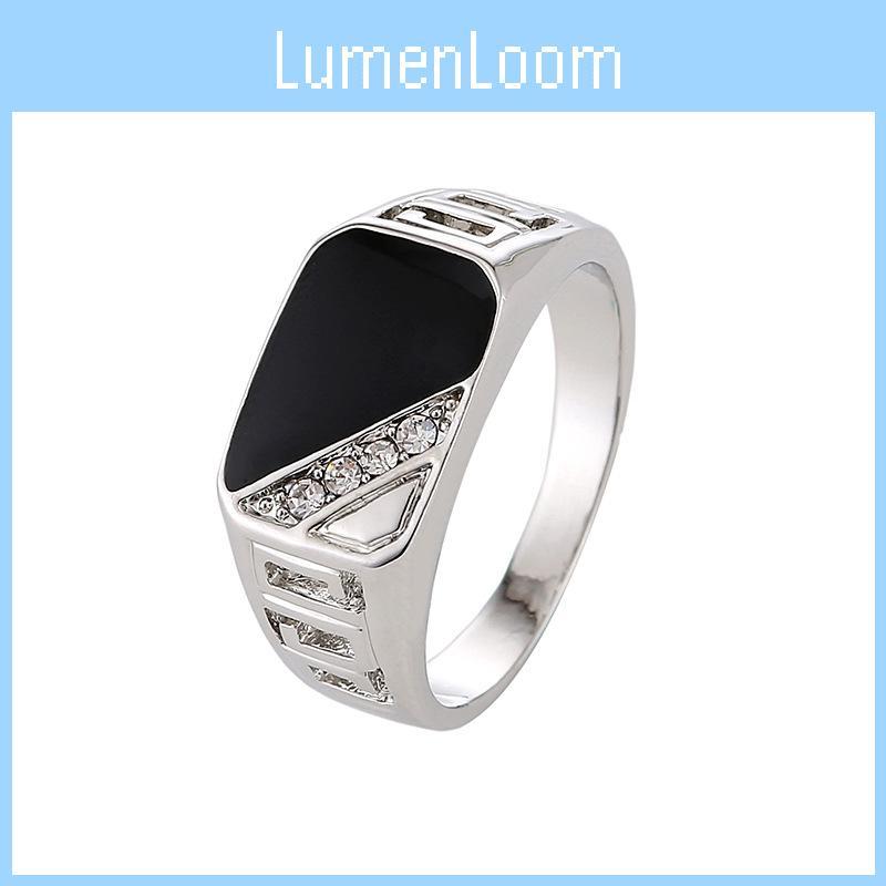 Premium Quality Men's Alloy Hollow Crystal Finger Jewelry In Timeless Vintage Design