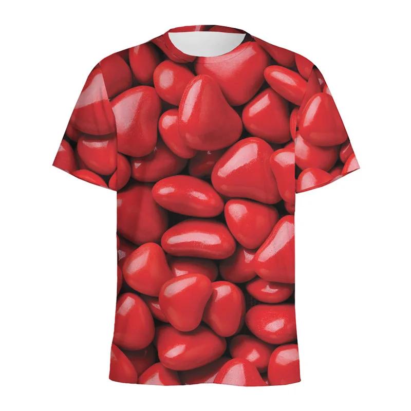 HerSight Heren Kleurrijk T-shirt Ronde Hals Korte Mouw 3D Snoep T-shirt Casual Zomer Mode Comfortabel Zacht T-shirt 4XL