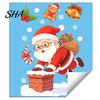 Decorative Glass Stickers for Bathroom Santa Claus Christmas Static Window Clings, with Snowflake Bear Festive Atmosphere Decorations Home Bell