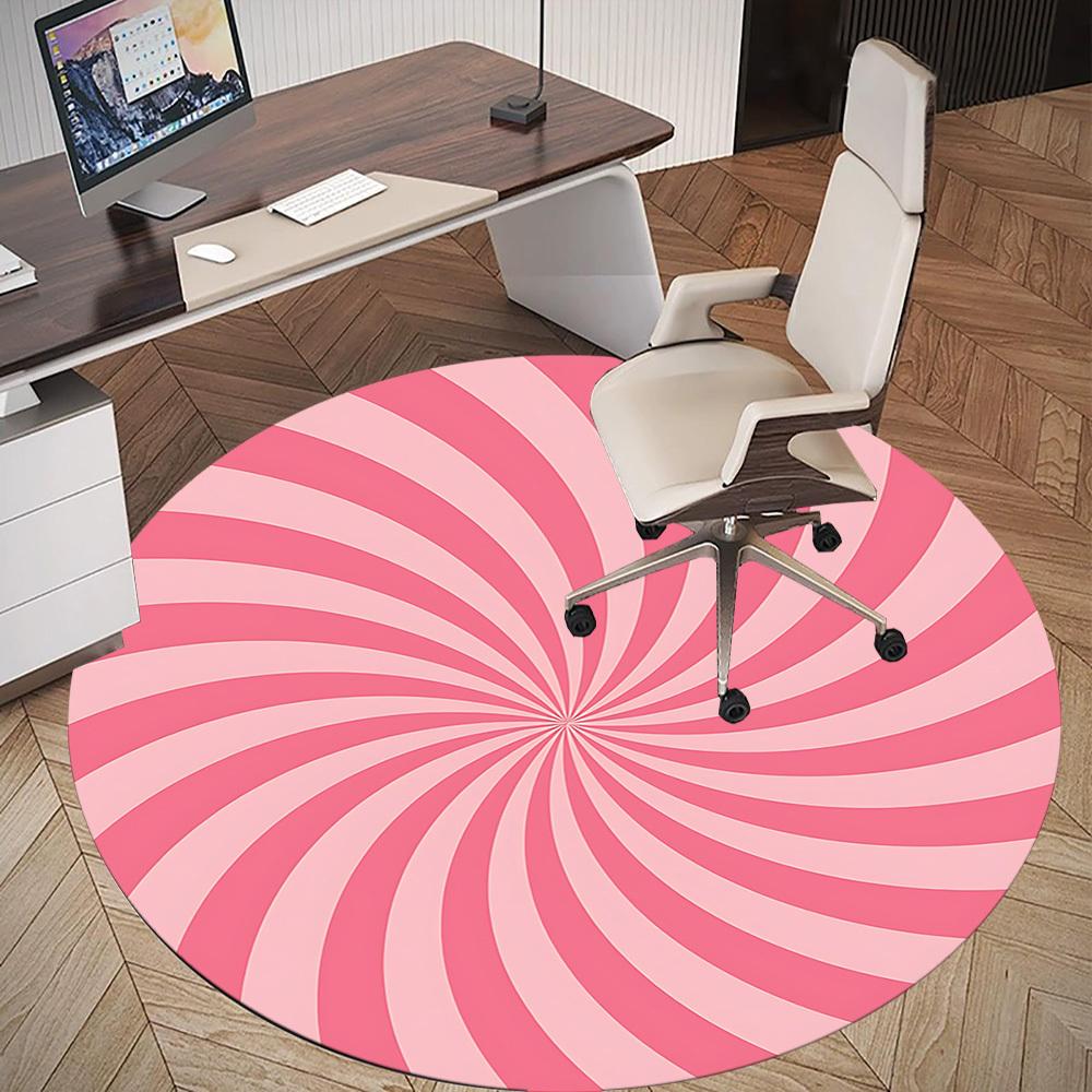 1pc Candy Swirl Round Chair mat Area Rug - Non-Slip, Floor Mat for Office, Bedroom, and Indoor Decor c1125421