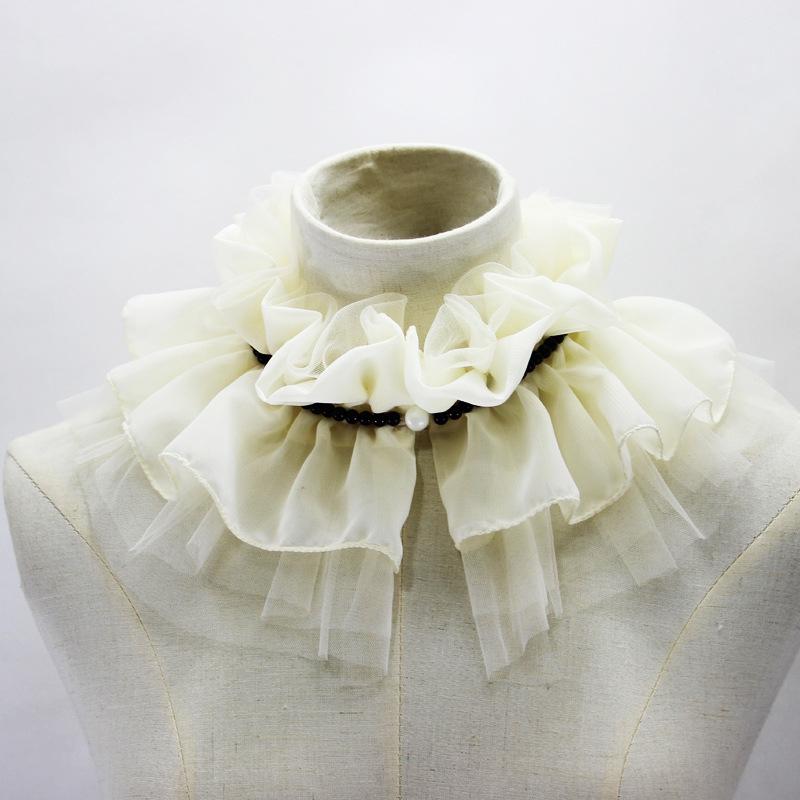 Perfect Match Ladies Ruffles Stand Shirt Scarf Fake Collar Sweater Decorative Collar Detachable Lace Blouse Doll Collar Neckwear For Women