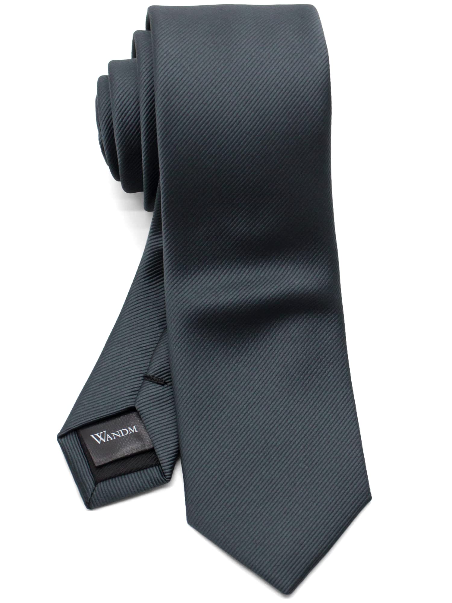 

[WANDM] Узкий галстук, ширина 6 см, однотонный, репс, темно-серый