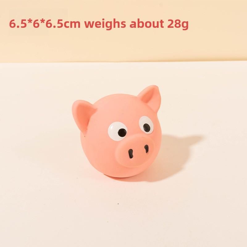 Pet Latex Toy Animal-shaped Latex Toy Squeaking Pig Head Ball Hedgehog Teething Toothbrushing Pet Toy
