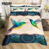 Boho Mandala Bedspread Cover Kit Hummingbird Bed Ensemble Cozy Microfiber Fabric Farmhouse Adorable Birds Comforter Cover Queen Dimension for Kids