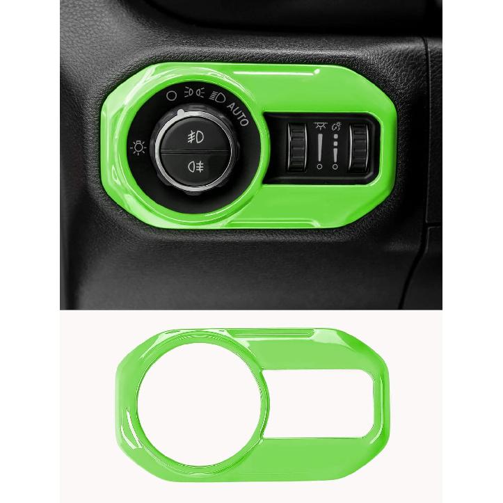 Savadicar Carbon Fiber Interior Accessories - Headlight Switch Trim for 2018-Present Jeep Wrangler JL JLU 4XE & Gladiator JT - Premium Texture