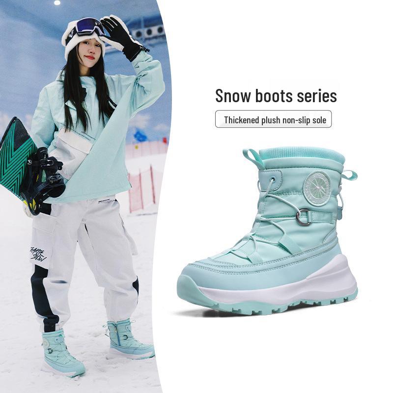 Unisex Snow Boots with Fleece Lining, Women's Cold-Resistant Travel Shoes, Non-Slip Waterproof Men's Footwear