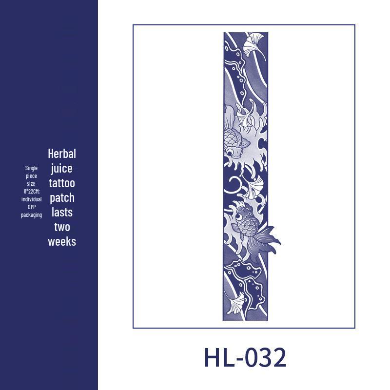 Large Semi-Permanent Waterproof American Style Flower & Plant Arm Tattoo Sticker for Men