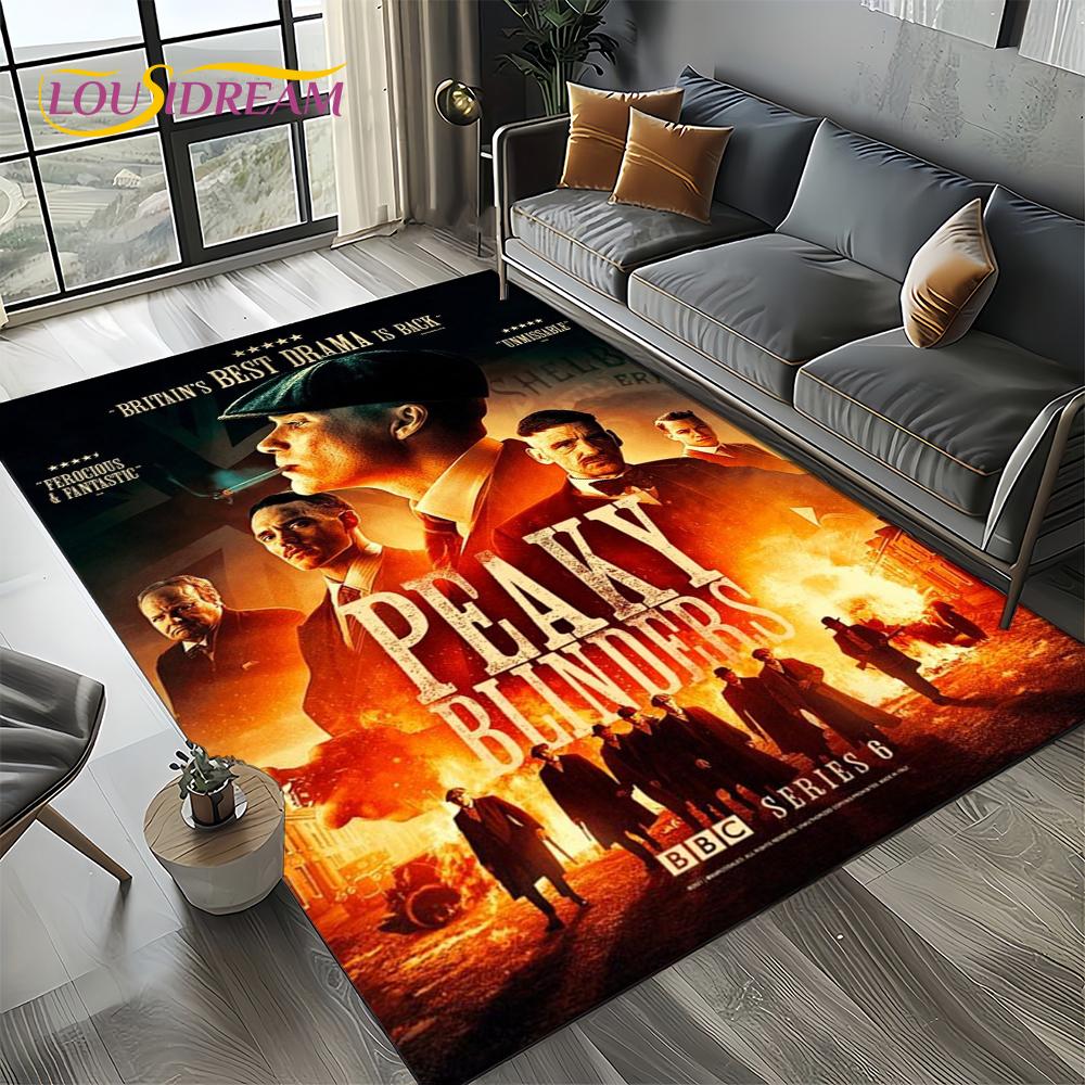 Nuovo Tappeto Tommy Shelby P-Peaky B-Blinders per Camera da Letto Soggiorno Casa Decorazione Divano, Decorazione Tappetino Gioco per Bambini Regalo