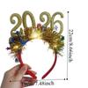 Sequin 2026 Happy New Year Headband Cute Sweet LED Glow Hair Bands Colorful Creative New Year Decorative Headdress