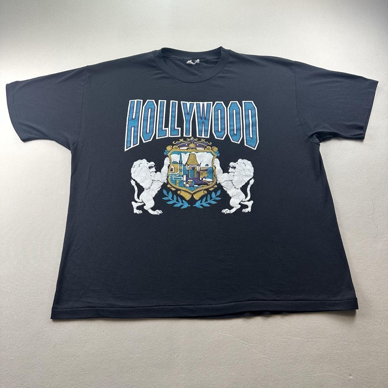 Vintage Hollywood Chinese Theater T-Shirt Mens 2XL Black Los Angeles Lion 90s 4XL