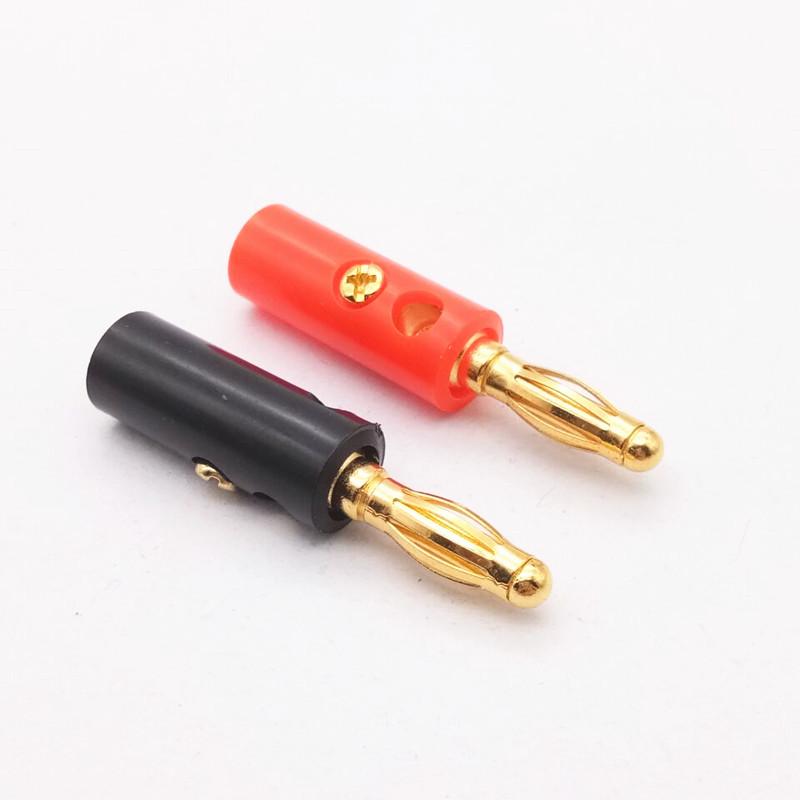 Gold-Plated 4mm Lantern Head Banana Plug, Four-Leaf Nickel-Plated Design