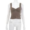 Y2K Europese en Amerikaanse zomer effen kleur vierkante hals Sling gevouwen open rug tanktop T-shirt voor dames
