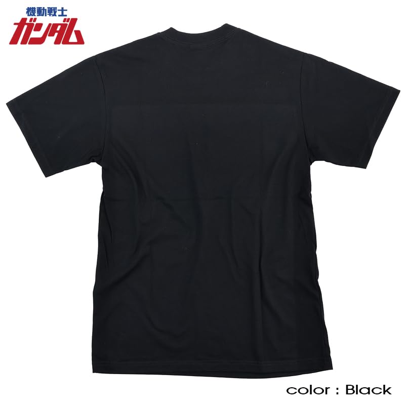 EVERSOUL Mobile Suit Gundam RX-78-2 Gundam Earth Defense Force Mobile Suit Zaku Char T-Shirt, Short Sleeve, Men's, Black, XL Size [Parallel Import]