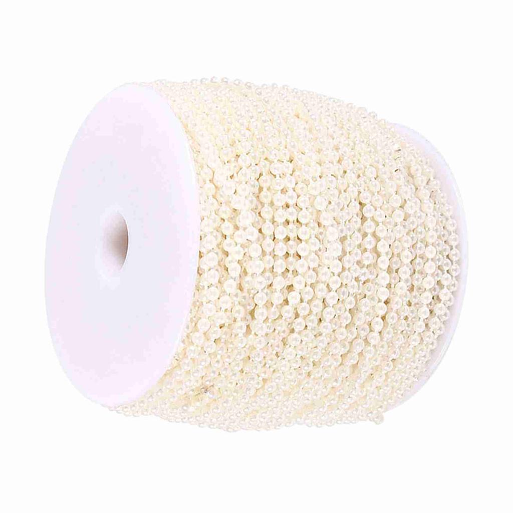50M Roll 3mm Fishing Line Pearls String Beads Chain Garland Wedding Decoration Centerpieces White