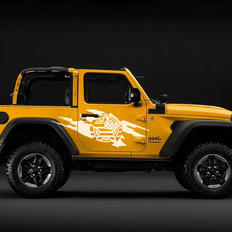 Car Stickers Auto Side Door Vinyl Film styling Decals Tuning Accessories for Jeep Wrangler Renegade JK JL CJ RUBICON 4x4