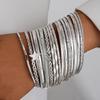 18 Stück Schwarz Beschichtetes Eisen Gedrehte Stern Armbänder Set Tragbar und Stilvoll für Jeden Anlass