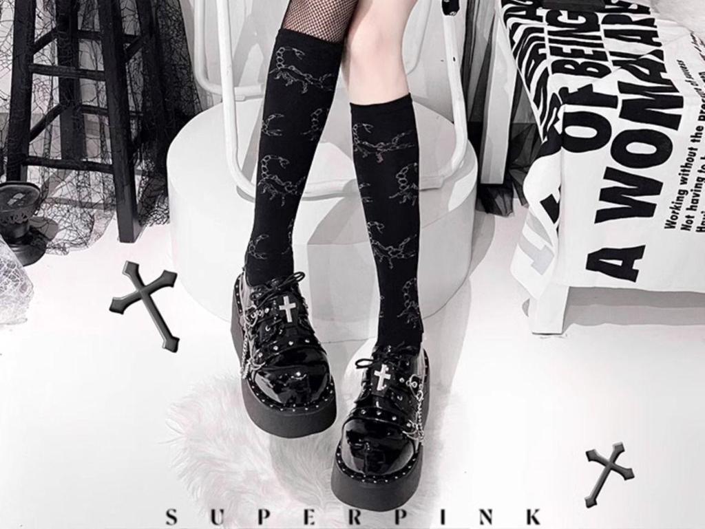 Niche Design Women's Thick-Soled Platform Shoes - 2025 Spring Punk Gothic Leather