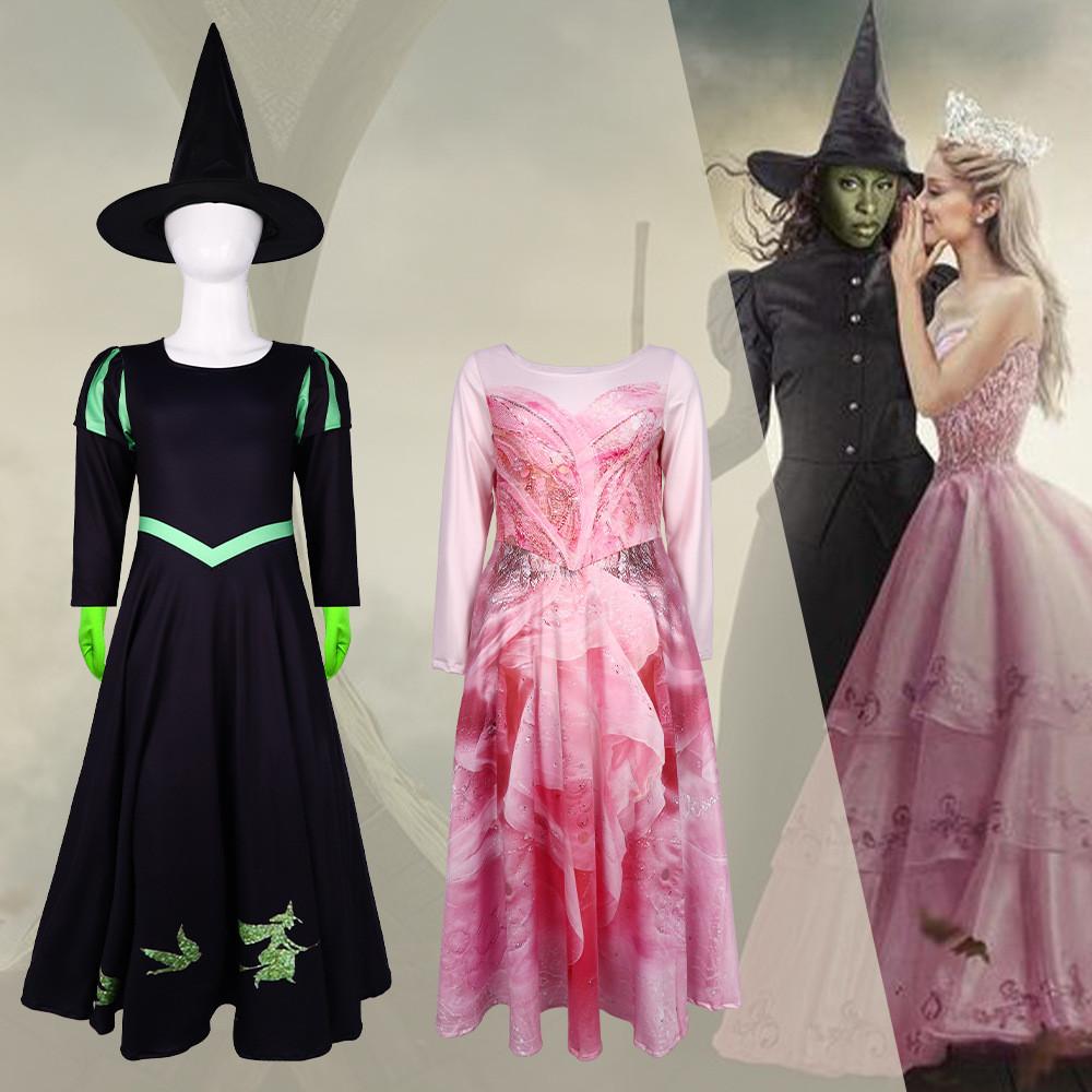 Costume da Cosplay di Halloween Malvagio Per Personaggi Magici In Morbido Tessuto di Poliestere
