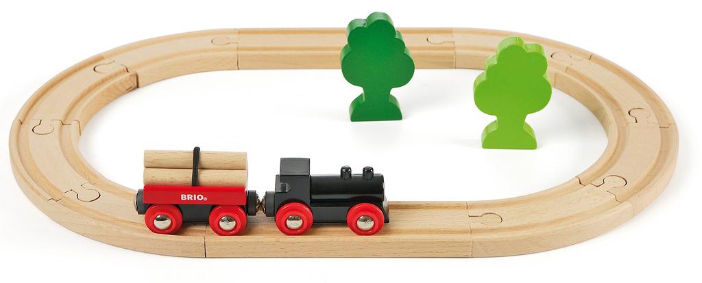 BRIO Little Forest Basic Rail Set [18 Pieces] for Ages 2 and Up (Wooden Train Toy with Rails) 33042