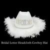 Jeweled Crystal Cowboy Hats Bride Veil Panama Hat for Bachelorette Party Cowboy Hats for Club Stage Shows