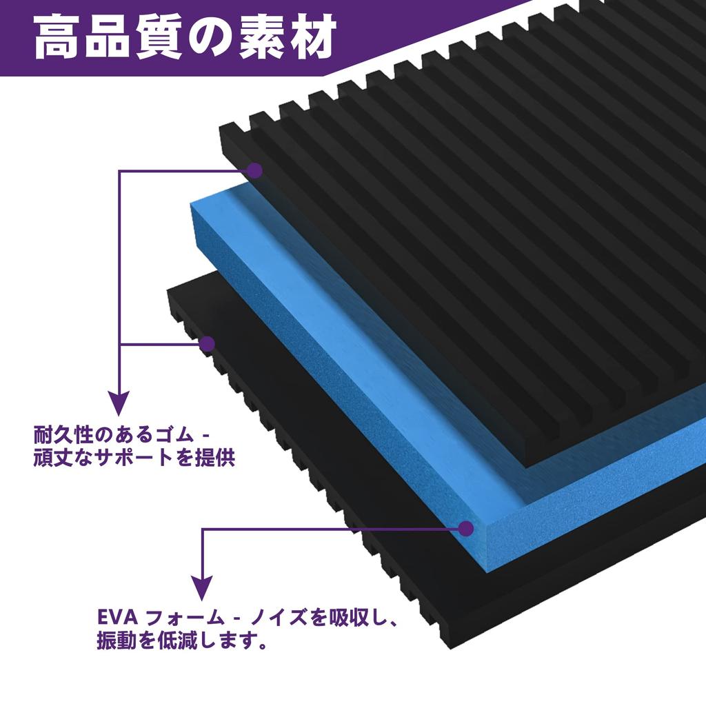 Mxclimate Vibrationsdämpfer, 4 x 4 x 7/8 Zoll (100 x 100 x 22 mm), Rippengummi, Vibrationsdämpfende Matte