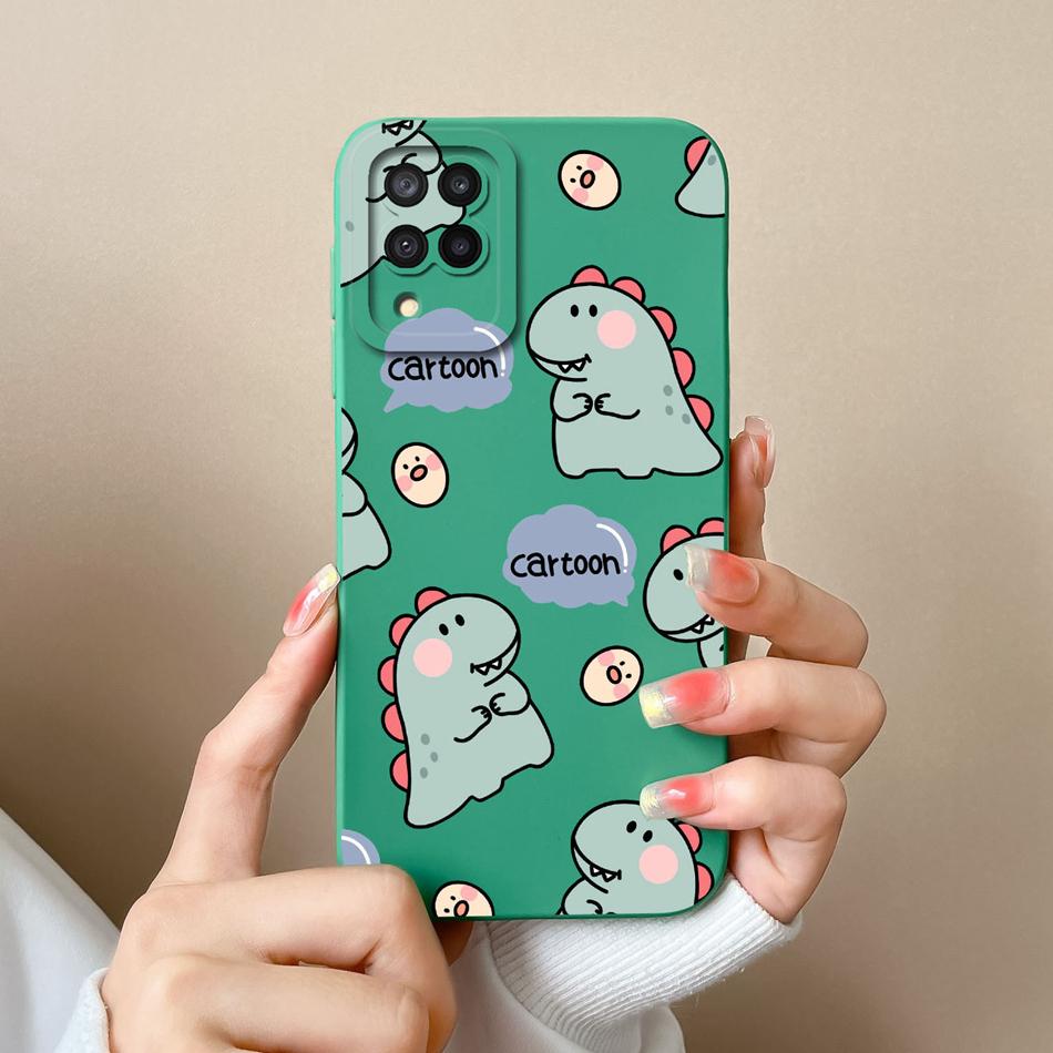 Case For Samsung Galaxy A12 M12 F12 Bear Soft Liquid Silicone Full Coverage Anti Choc Phone Bumper For SamsungA12 A M F 12 Funda