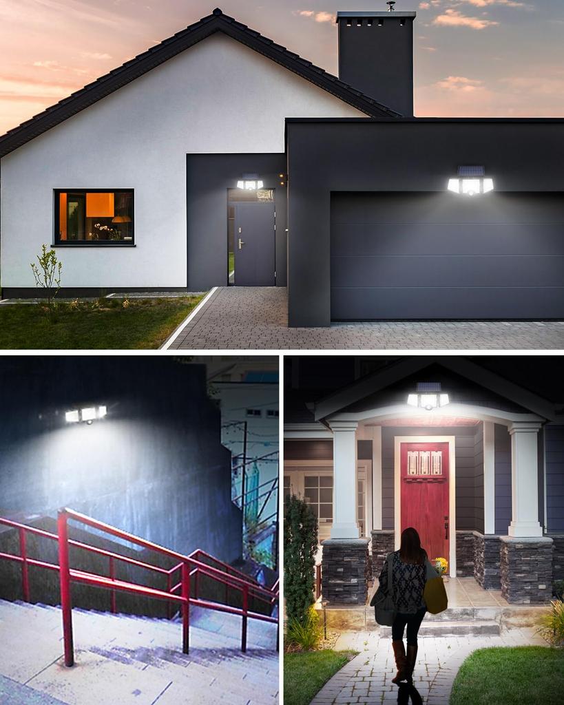 Lepro Solar Garden Security Light with Light and Motion Automatically Turns On At Automatically Charges During the and Automatically Turns Off When No