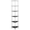 6 Shelf Glass Shelf In Black 30 X 30 X 160 Cm Tempered Glass