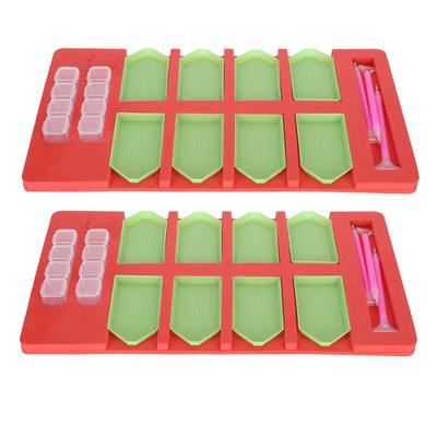 2 Juegos Bandeja Organizadora para Pintura de Diamantes Adultos Manualidades Artísticas DIY Contenedor Estante de Almacenamiento