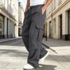 Pantaloni da Jogging Cargo da Uomo Vestibilità Larga Gamba Dritta con Elastico in Vita, Pantaloni Sportivi Casual