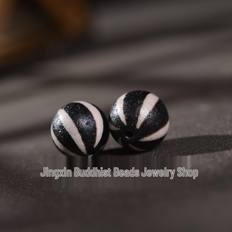 Natural Agate Watermelon Dzi Loose Beads: DIY Jewelry Spacer & Round Bead Accessories