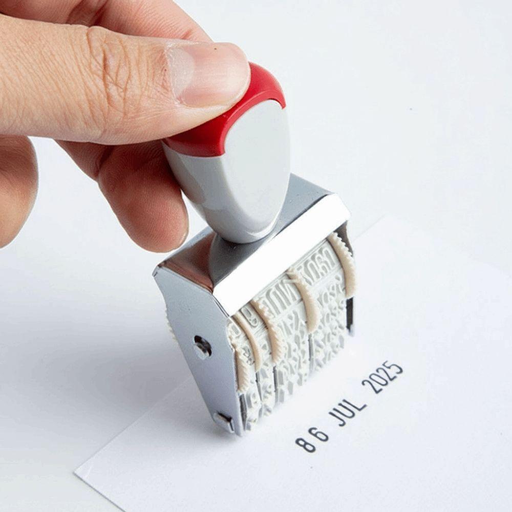 Practical Digital Date Wheel Stamp Adjustable Number Roller Stamp Office Accessories